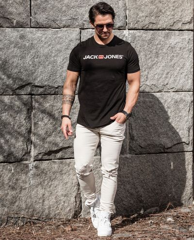 Logollinen t-paita musta Jack & Jones Logollinen t-paita musta Jack & Jones