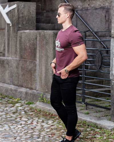 Basic T-Shirt Maroon Alpha Industries