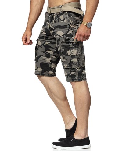 Yaser Camo Cargo Shorts Khaki Jerone