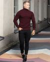 Structured High Roll Neck Wine Rusty Neal