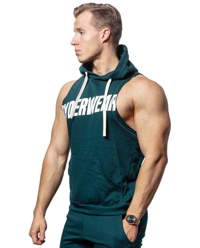 Block Sleevless Hoodie Forest Ryderwear
