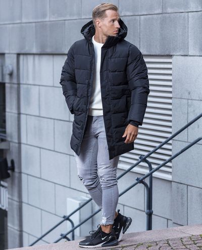 Carl Long Quilted Black Jacket Only & Sons