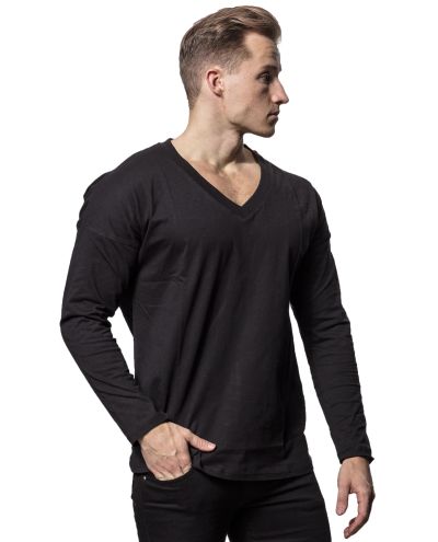 Jason V-Neck Longsleeve Black Jerone
