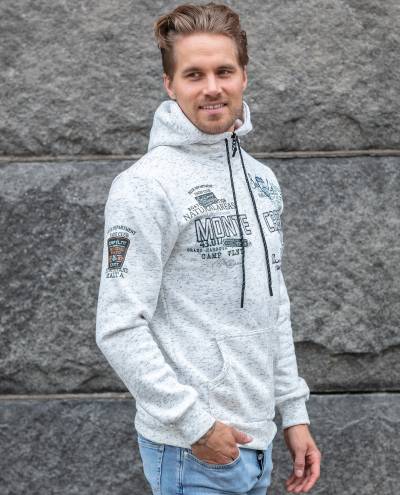 Valkoinen Printattu Huppari Vetoketjulla Jerone Valkoinen Printattu Huppari Vetoketjulla Jerone