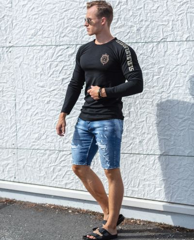 Structured Black Longsleeve Golden Details Jerone