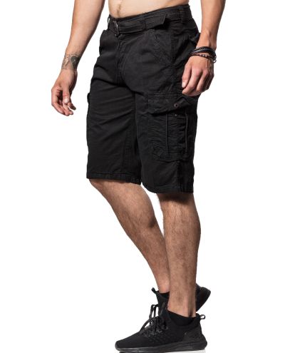 Cargo Shorts Black With Belt Jerone