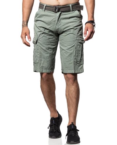 Cargo Shorts Light Green With Belt Jerone