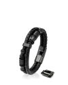 Spirit Leather Bracelet Stainless Steel Black Serasar