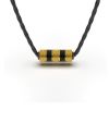Leather Necklace With Pendant Solid Gold Serasar