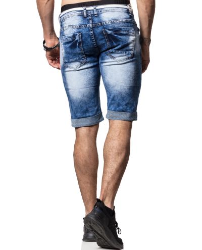 Stone Washed Elastic Shorts Jerone