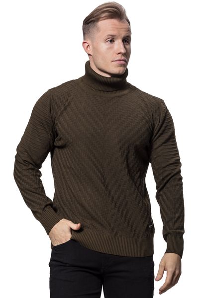 Structured High Roll Neck Khaki Rusty Neal