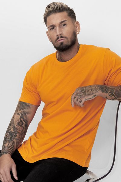 Orange Solid T-Shirt Jerone