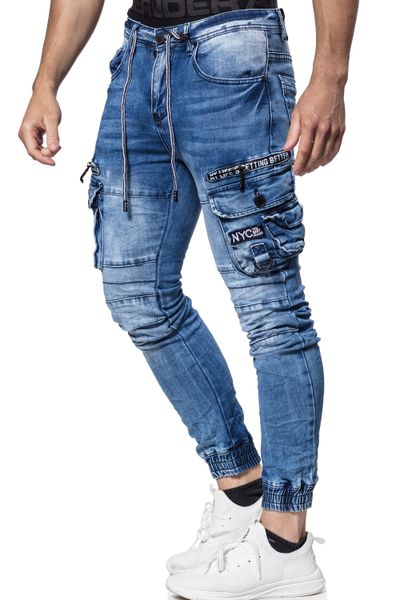 Siniset Streetwear Farkut Printillä L32 Jerone