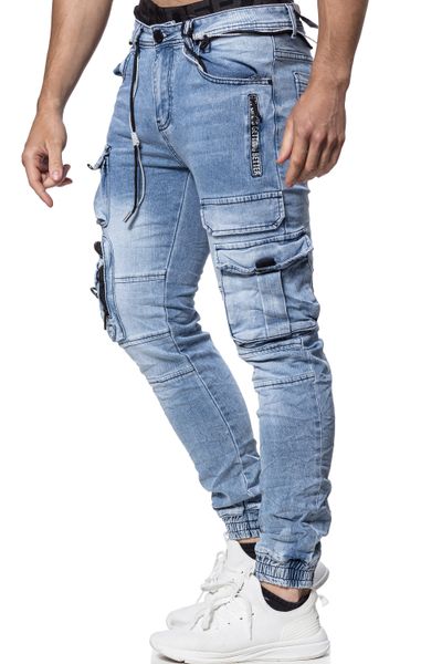Miesten Joustavat Streetwear Farkut Yksityiskohdilla L32 Jerone