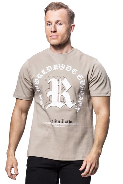 Reality Hurts Embroided T-Shirt Beige Jerone