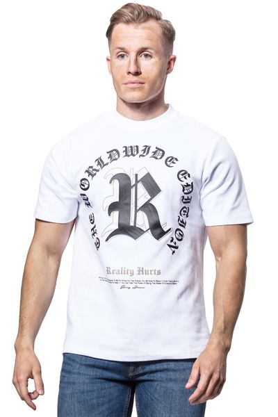 Reality Hurts Embroided T-Shirt White Jerone