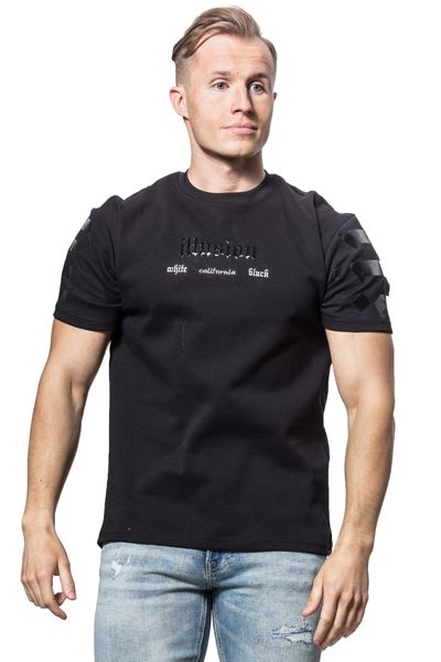 Illusion Embroided T-Shirt Black Jerone