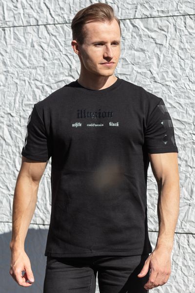 Illusion Embroided T-Shirt Black Jerone