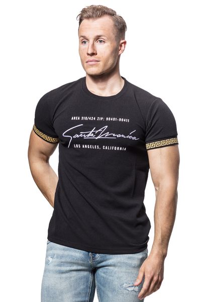 Structured Black T-Shirt Gold Jerone