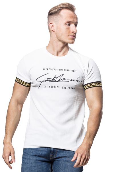 Structured White T-Shirt Gold Jerone