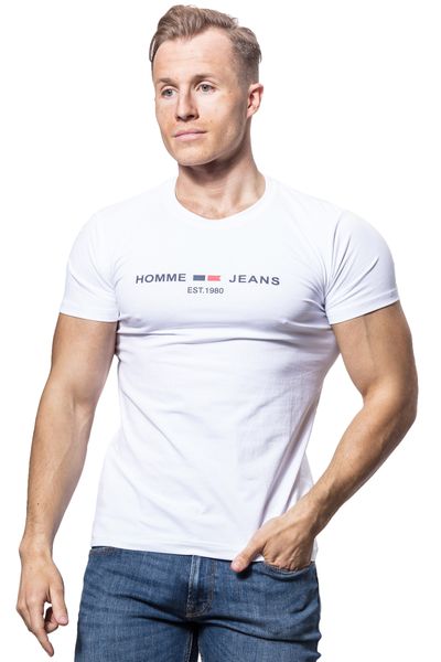 Joustava Valkoinen Hillitty T-paita Jerone
