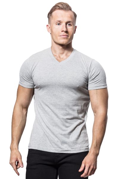 Sam Black V-Neck T-Shirt Gray Jerone