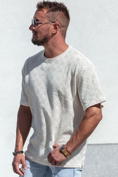 Off White Crochet T-Shirt Carisma