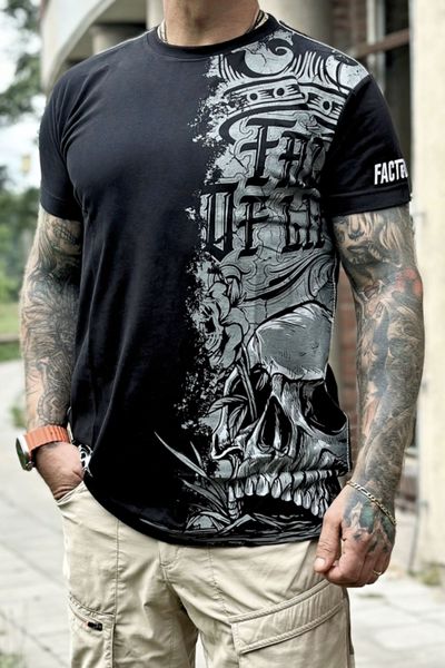 Miesten rock henkinen t-paita selkäprintillä