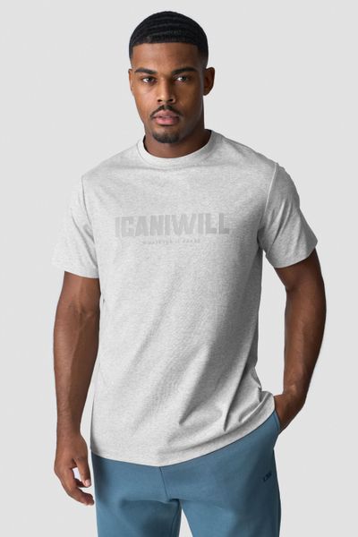 Everyday Cotton T-shirt Print Men Light Grey Melange ICANIWILL