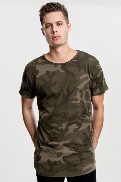 miesten vihreä camokuvioitu t-paita