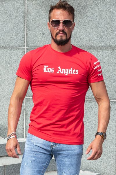 Punainen Los Angeles Joustava T-paita Jerone