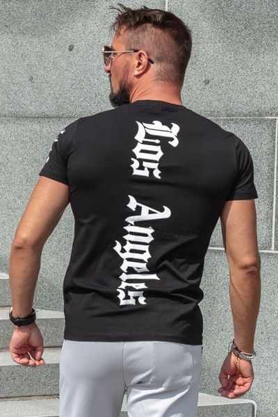 Musta Los Angeles Joustava T-paita Jerone
