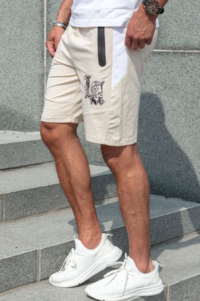 LA beiget collegeshortsit vetoketjutaskuilla JERONE