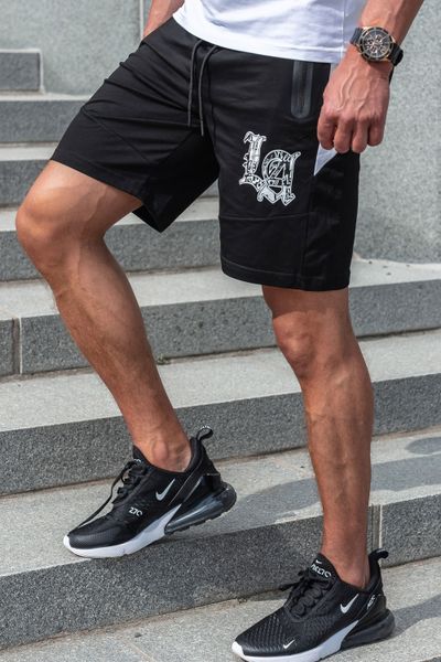 LA mustat collegeshortsit vetoketjutaskuilla JERONE