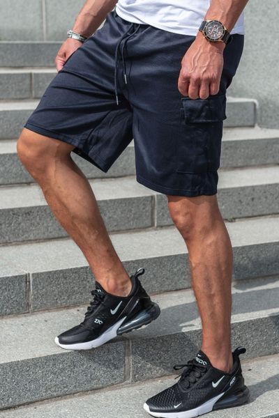 Tummansiniset miesten collegeshortsit