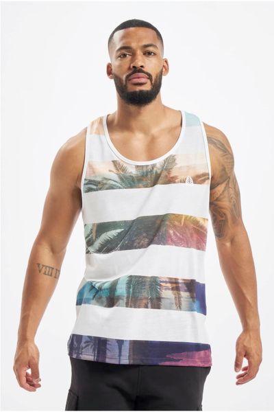Valkoinen beachvibe printattu hihaton JUST RHYSE