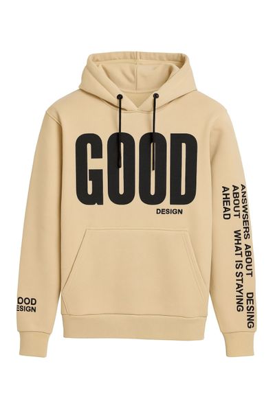 Beige tekstiprintattu huppari JERONE Beige tekstiprintattu huppari JERONE