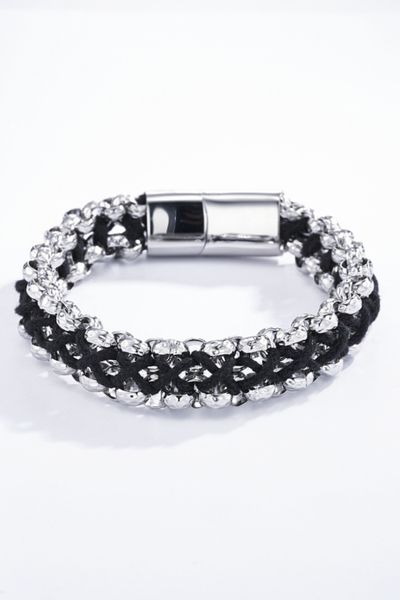 Punottu rannekoru hopeanvärinen JERONE JEWELLERY