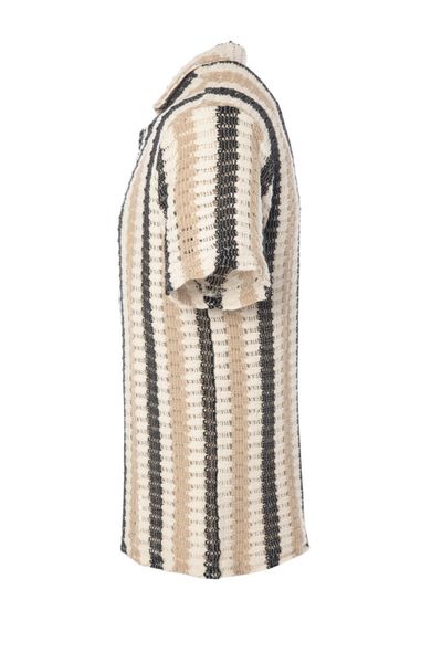 Beige virkattu lyhythihainen kauluspaita CARISMA