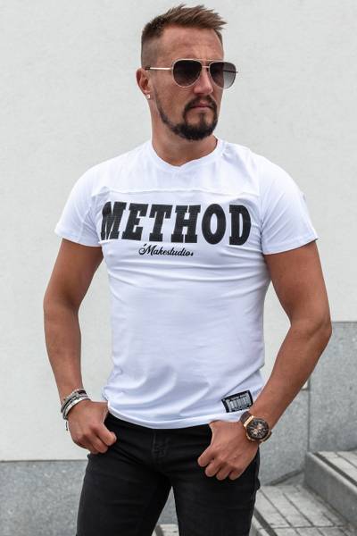 Method T-paita valkoinen strasseilla JERONE Method T-paita valkoinen strasseilla JERONE