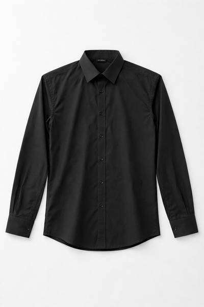 Slim Fit Joustava musta kauluspaita JERONE