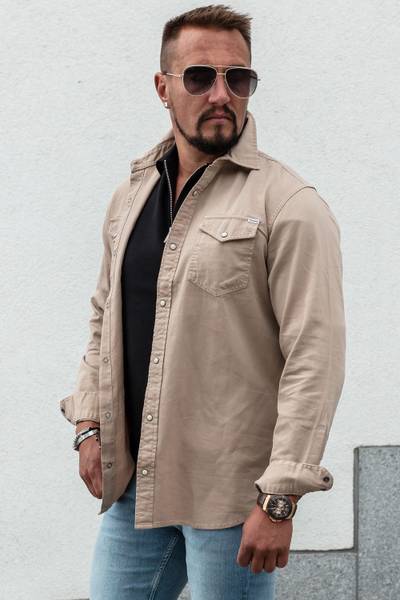 Sheridan Denim Shirt Beige Jack & Jones Sheridan Denim Shirt Beige Jack & Jones