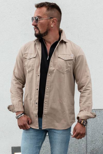 Sheridan Denim Shirt Beige Jack & Jones
