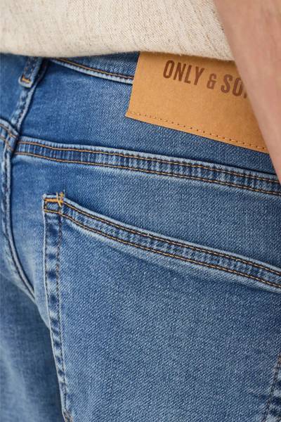 Siniset joustavat miesten farkkushortsit ONLY&SONS Siniset joustavat miesten farkkushortsit ONLY&SONS