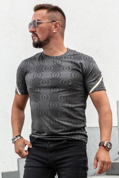 Dax Printed Gray T-Shirt JERONE