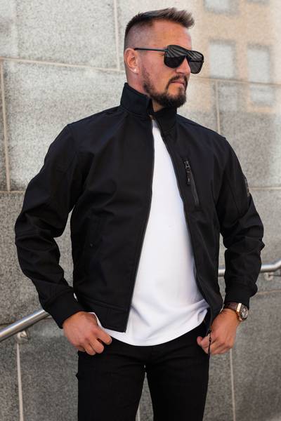 Parker Softshell Bomber musta JACK&JONES Parker Softshell Bomber musta JACK&JONES