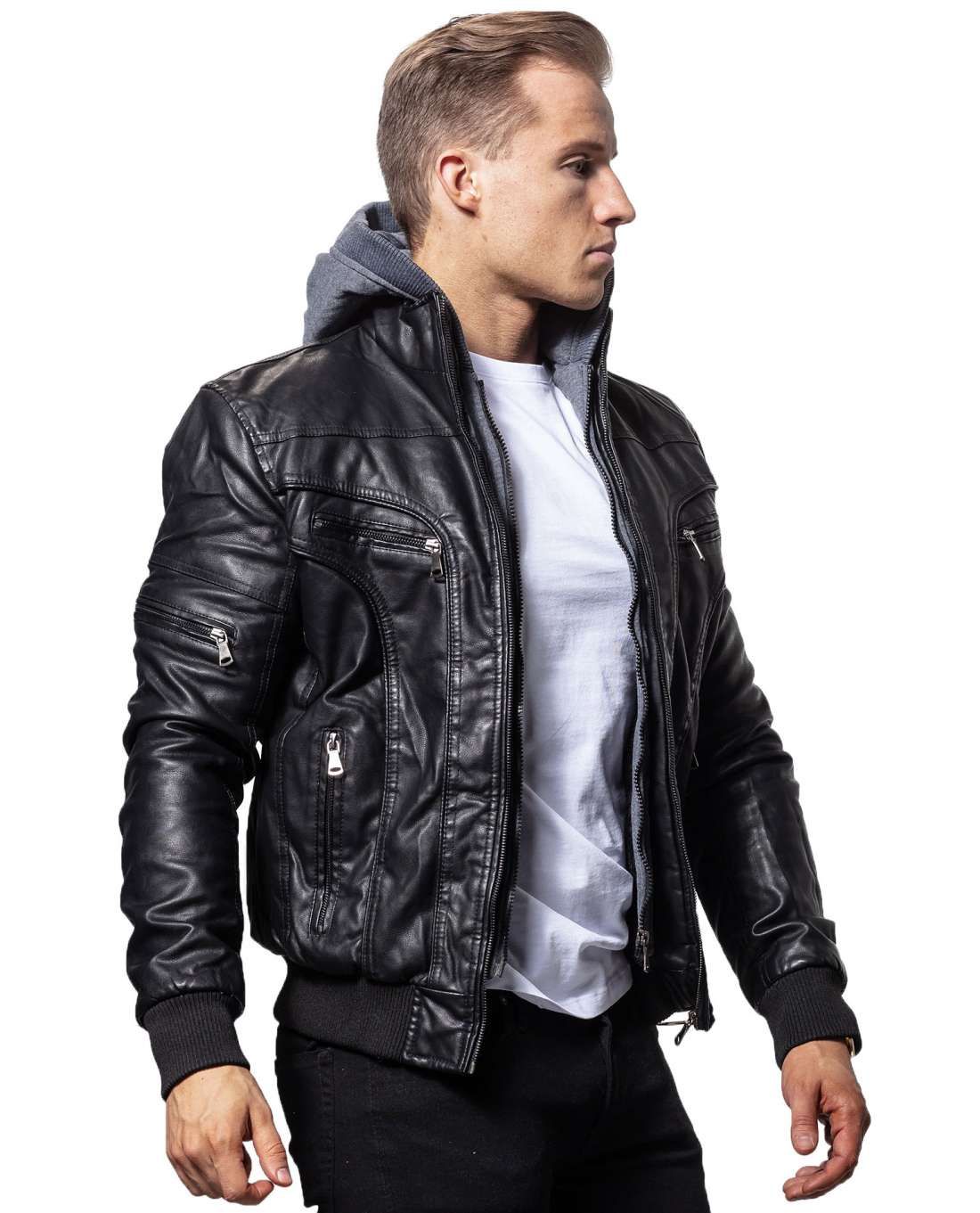Marco Faux Leather Winter Jacket Jerone